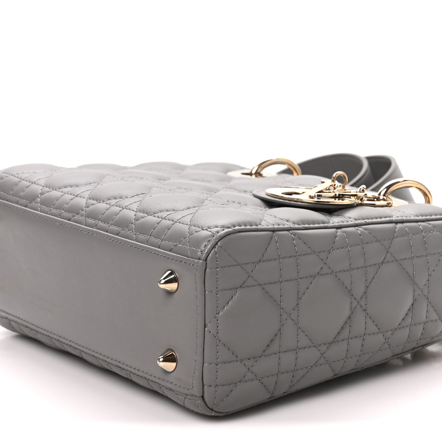 Christian Dior Lambskin Cannage Small My ABCDior Lady Dior Grey 8 of 10
