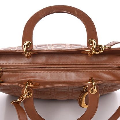 Christian Dior Lambskin Cannage Large Lady Dior Tan 10 of 19