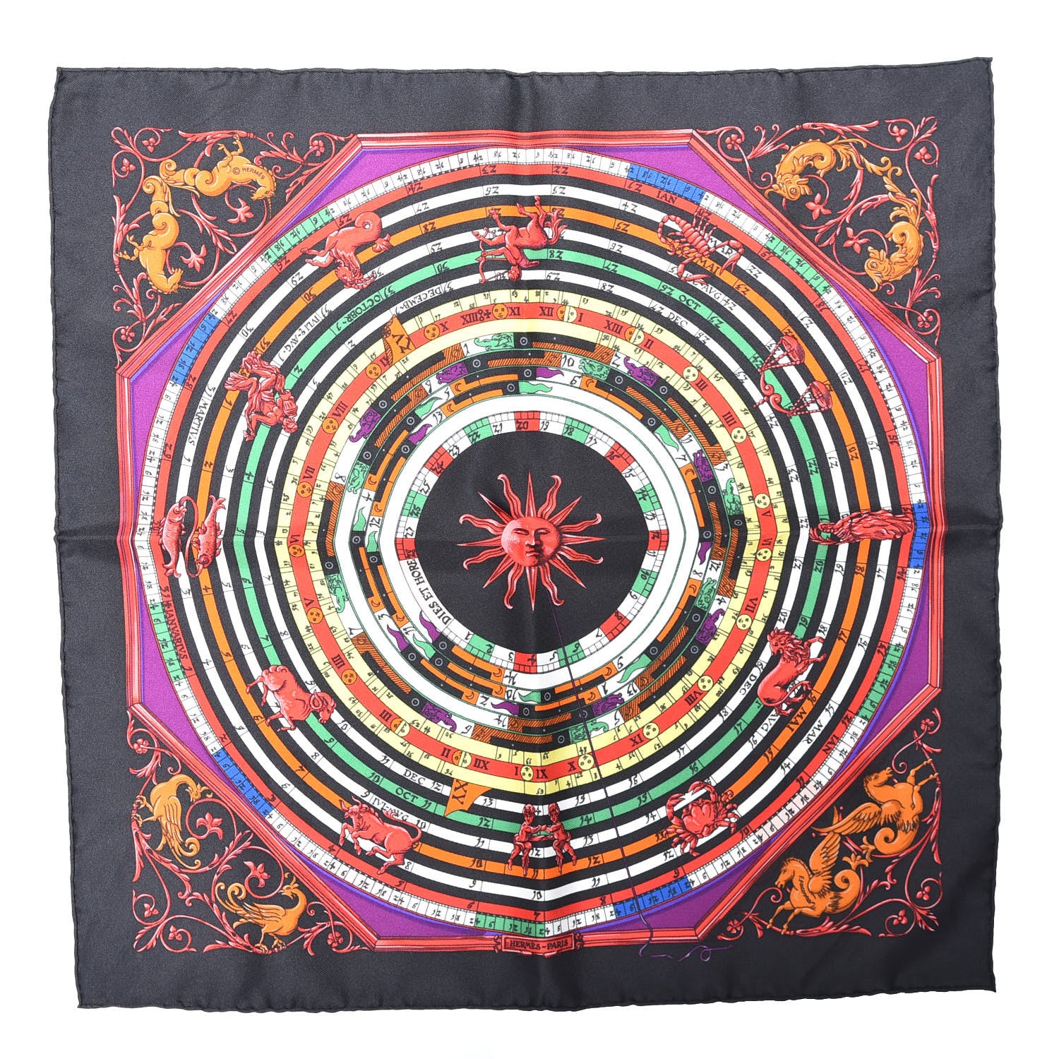 Hermes Silk Astrologie Pocket Square Scarf 1 of 5
