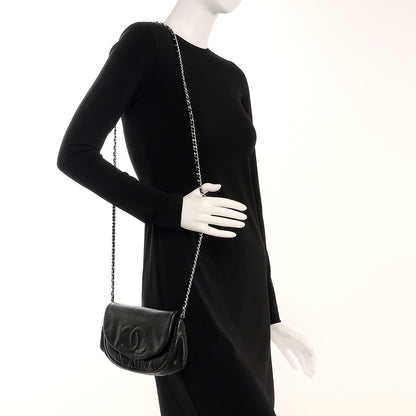 Chanel Lambskin Half Moon Wallet On Chain WOC Black 2 of 9