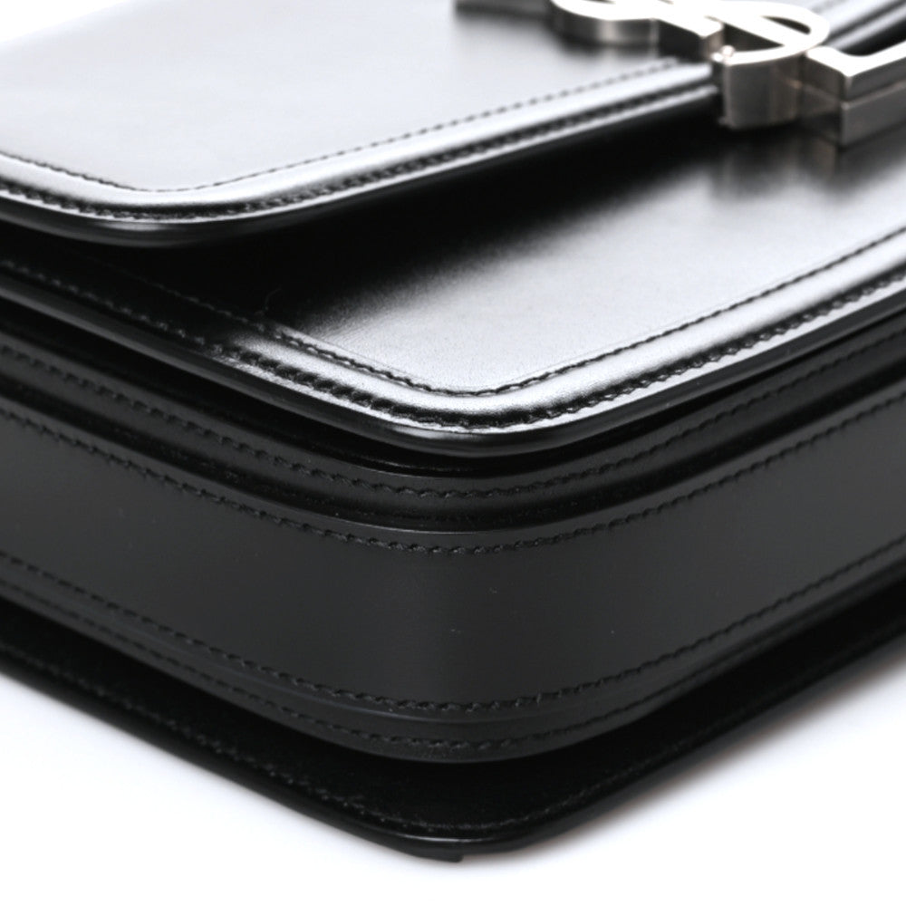 Saint Laurent Box Calfskin Monogram Medium Solferino Satchel Black 8 of 9