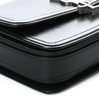 Saint Laurent Box Calfskin Monogram Medium Solferino Satchel Black 8 of 9