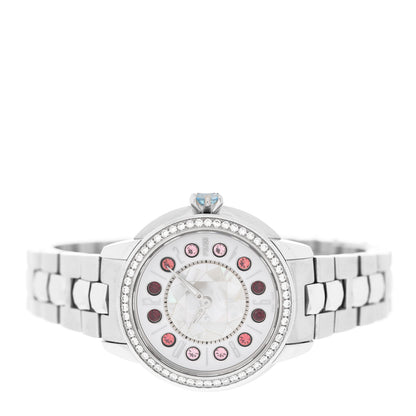 Fendi Stainless Steel Diamond Bezel Mother of Pearl Topaz 34mm Crazy Carats Quartz Watch 4 of 7