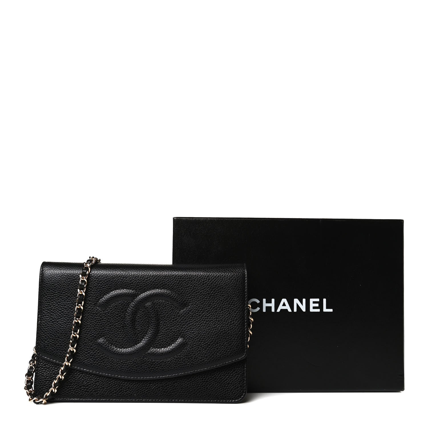 Chanel Caviar Timeless CC Wallet On Chain WOC Black 15 of 15