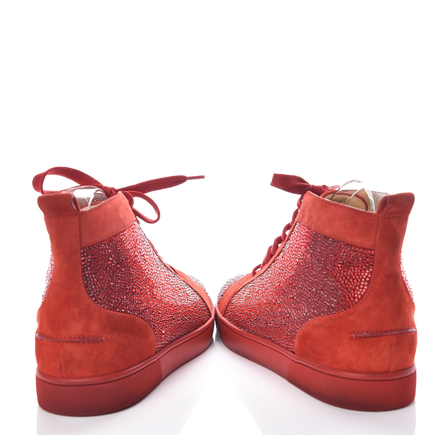 Christian Louboutin Veau Velours Strass Mens Louis Flat Sneakers 41 Red 6 of 18