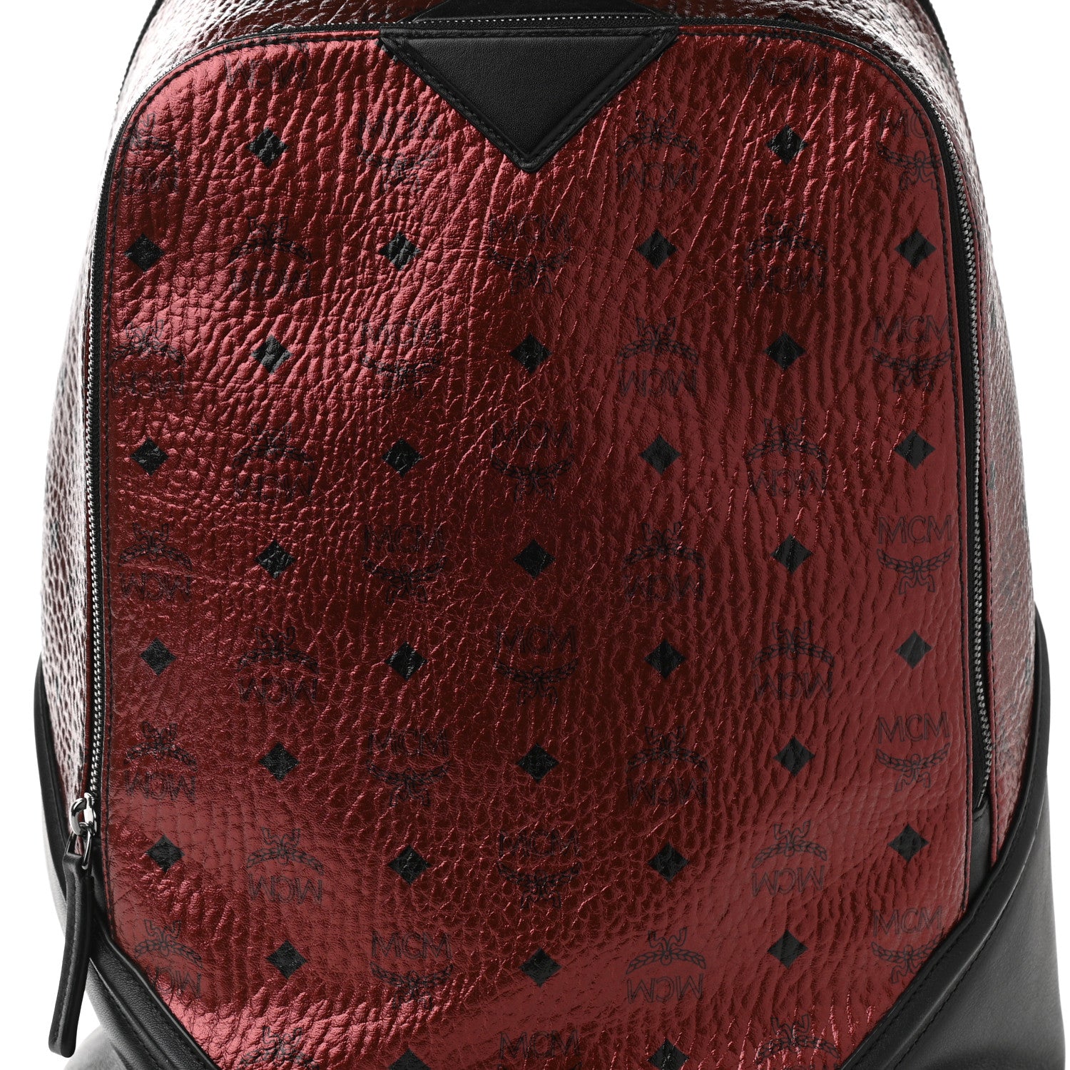 MCM Metallic Visetos Medium Duke Backpack Scooter Red 9 of 15