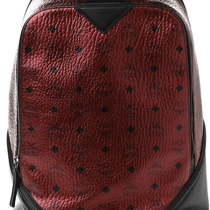 MCM Metallic Visetos Medium Duke Backpack Scooter Red 9 of 15