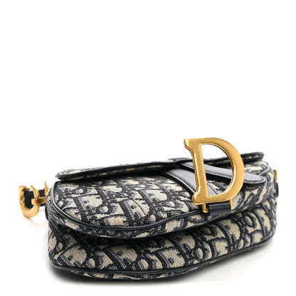 Christian Dior Oblique Mini Saddle Bag Blue 4 of 10