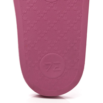 Gucci Rubber Womens Logo Slide Sandals 38 Fuchsia 7 of 10