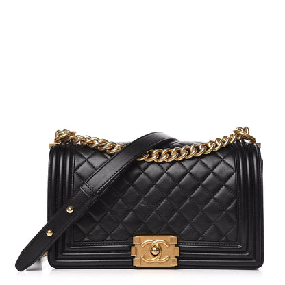 Chanel Lambskin Quilted Medium Boy Flap Black 1 of 21