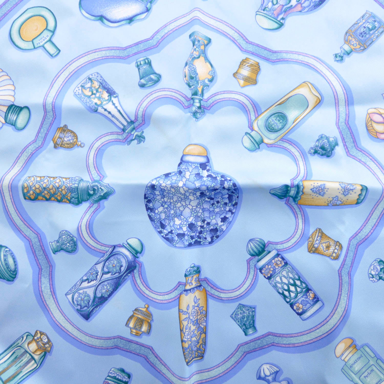 Hermes Silk Qu Importe Le Flacon Scarf 90 Bleu 7 of 7