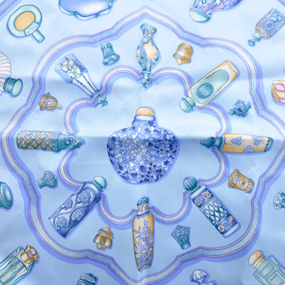 Hermes Silk Qu Importe Le Flacon Scarf 90 Bleu 7 of 7