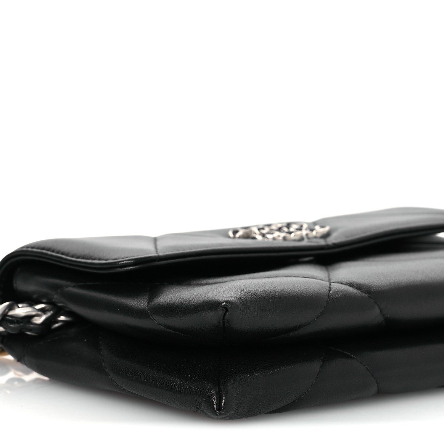 Chanel Lambskin Quilted Chanel 19 Flap Clutch Black 10 of 11