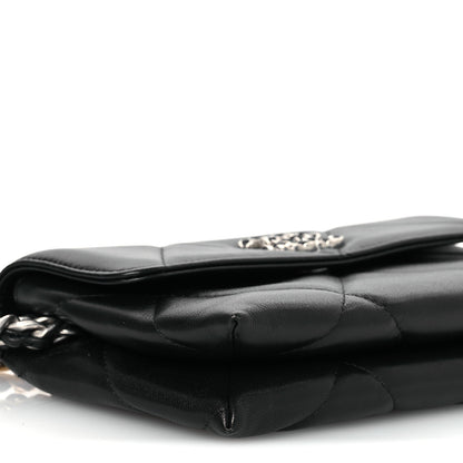 Chanel Lambskin Quilted Chanel 19 Flap Clutch Black 10 of 11