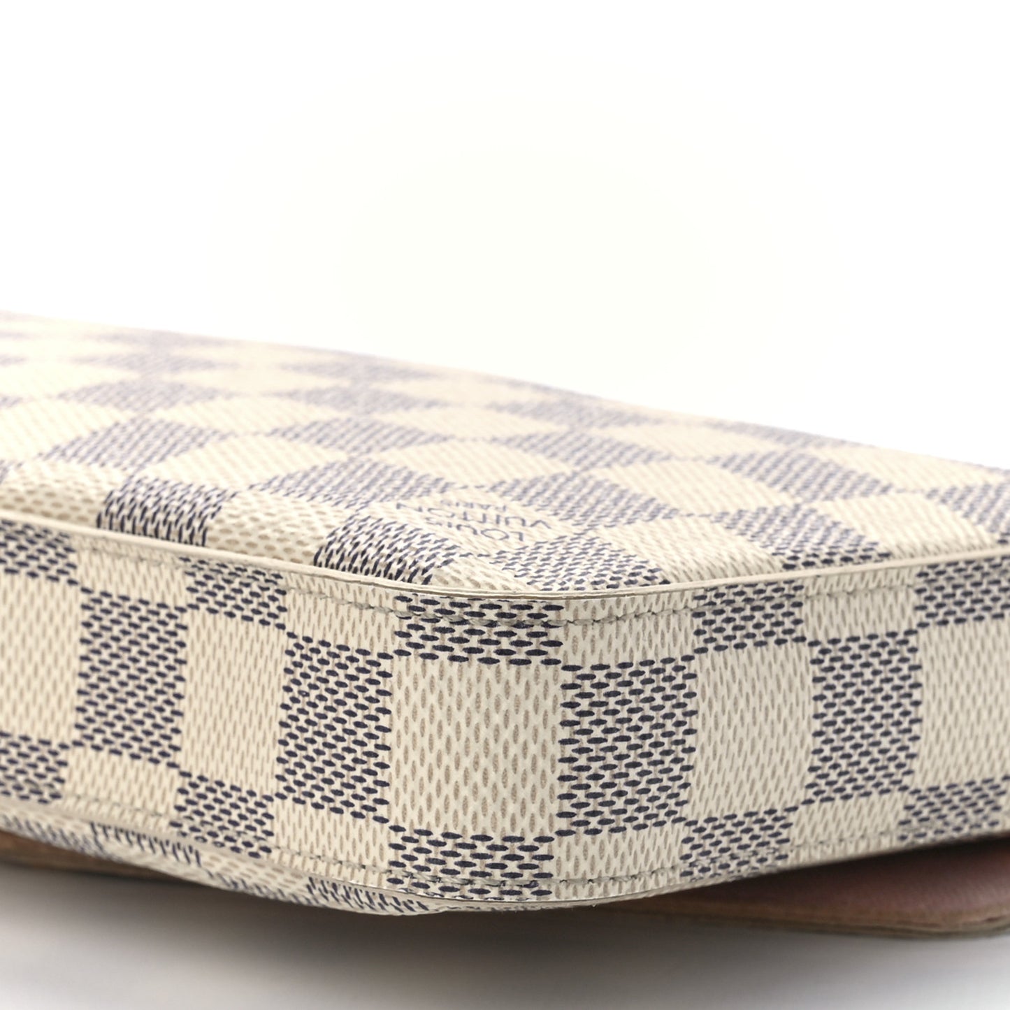 Damier Azur Pochette Felicie Chain Wallet Rose Ballerine