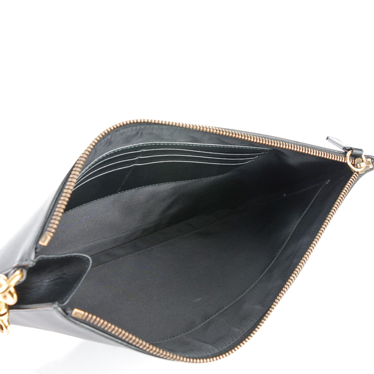Gucci Calfskin Animalier Zip Wristlet Pouch Black 5 of 7