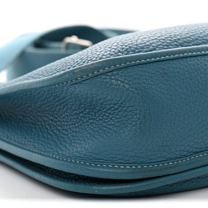 Hermes Taurillon Clemence Evelyne III GM Blue Jean 9 of 14