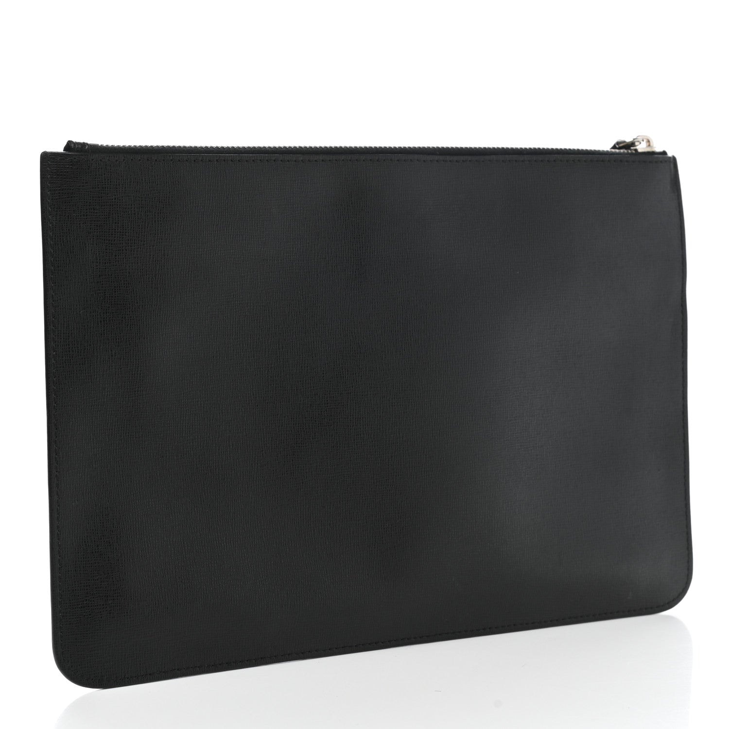 Fendi Vitello Elite Flamingo Mink Karlito Studded Pouch Black White Plaster 2 of 6