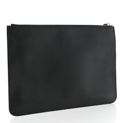 Fendi Vitello Elite Flamingo Mink Karlito Studded Pouch Black White Plaster 2 of 6