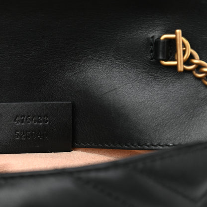 Gucci Calfskin Matelasse Super Mini GG Marmont Shoulder Bag Black 7 of 8