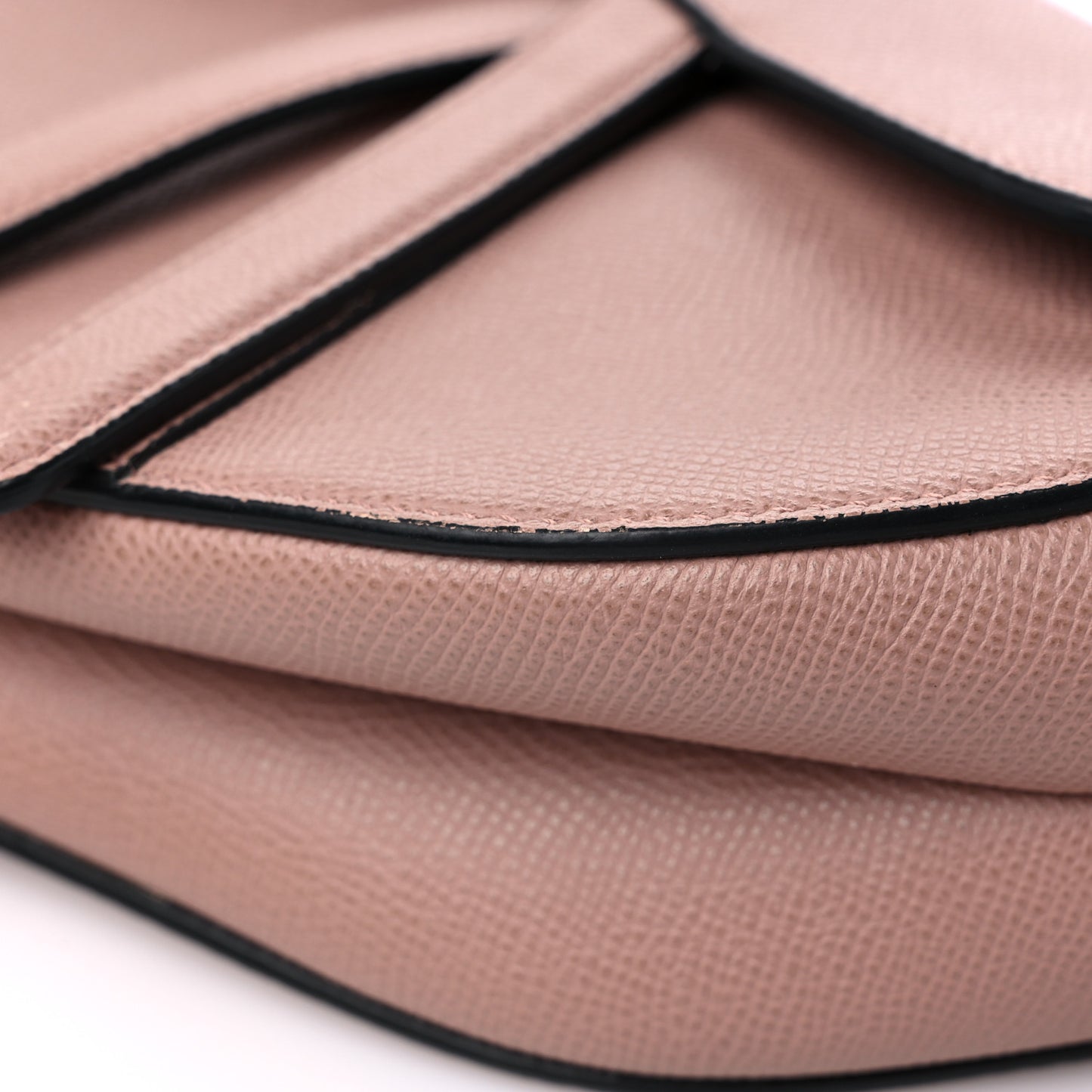 Grained Calfskin Saddle Bag Pink