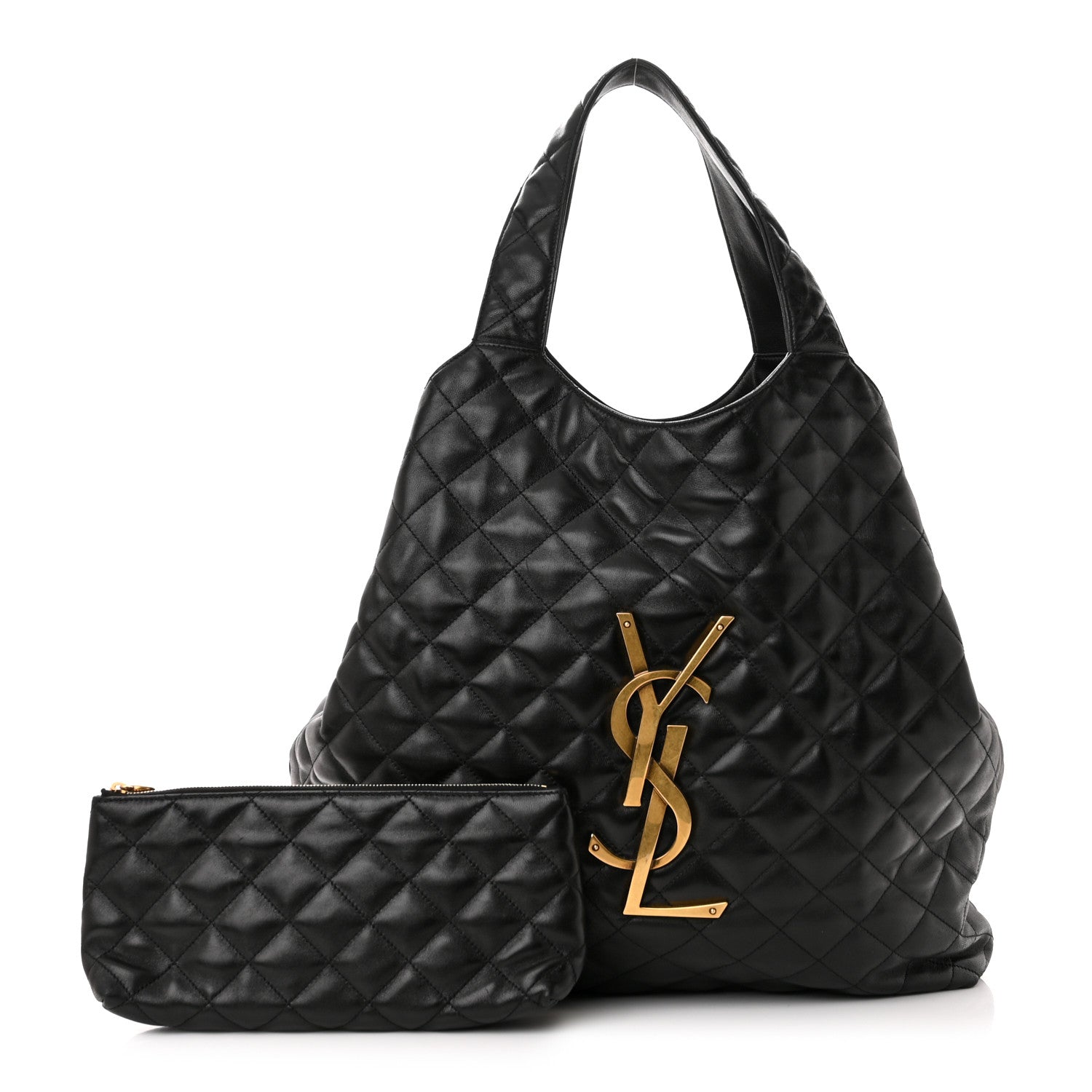 Saint Laurent Lambskin Quilted Maxi Icare Shopping Tote Black 1 of 11
