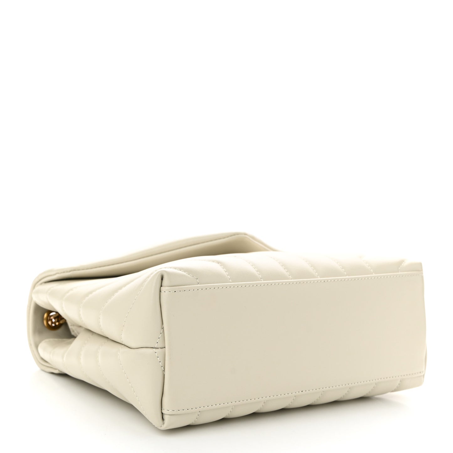 Calfskin Y Quilted Monogram Small Loulou Chain Satchel Crema Soft