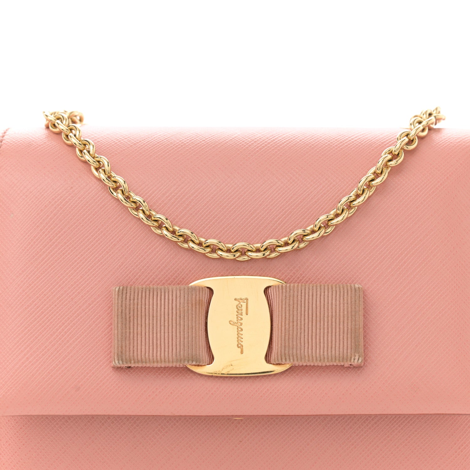 Salvatore Ferragamo Hammered Calfskin Mini Vara Bow Crossbody Bag Pink 8 of 15