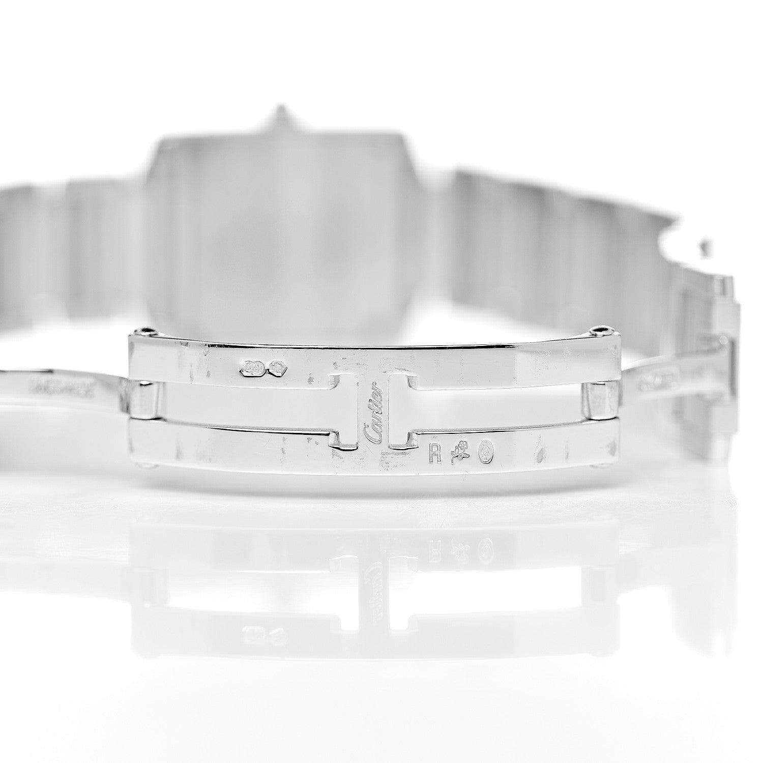 Cartier 18K White Gold Diamond 20mm Tank Francaise Quartz Watch Blue 6 of 7