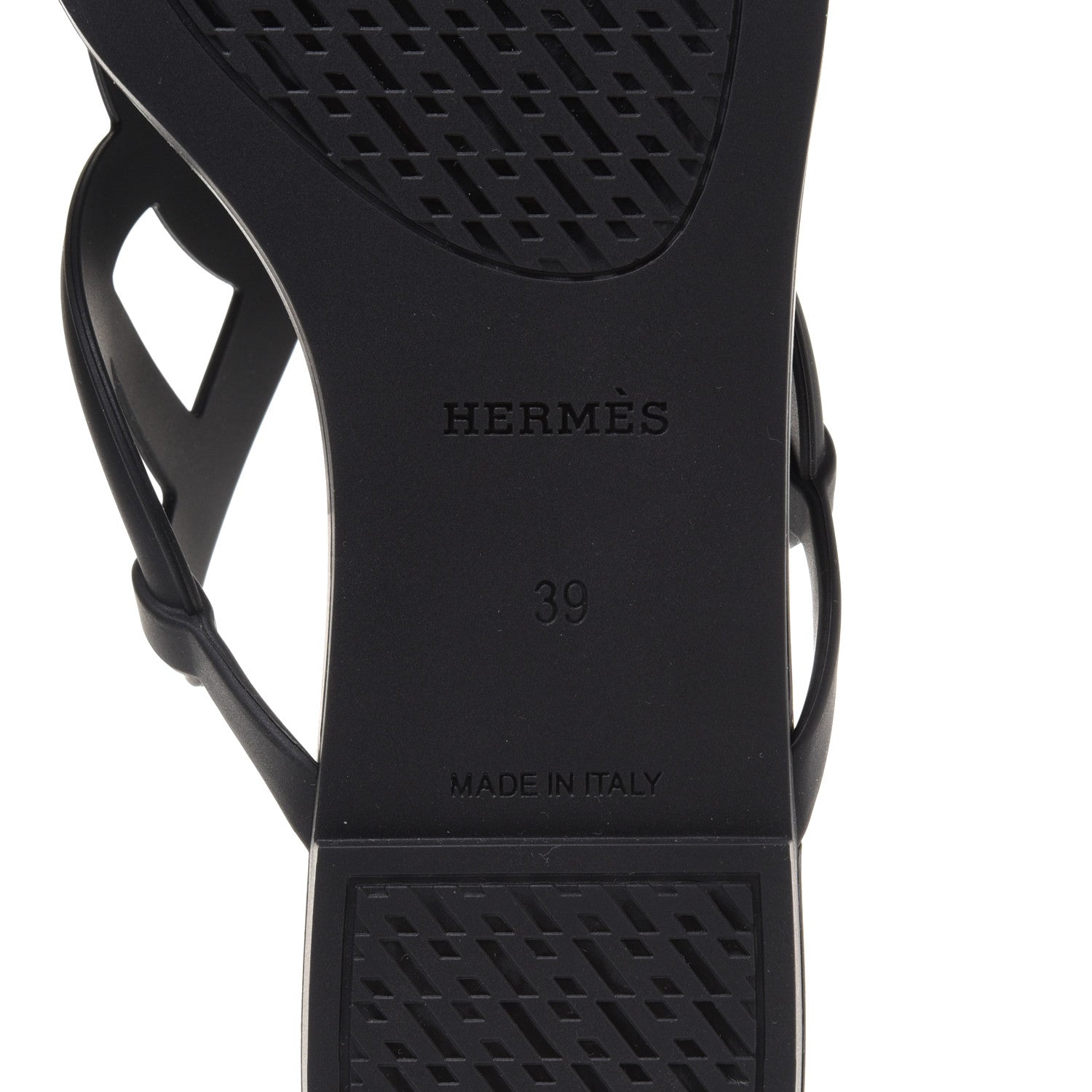 Hermes Rubber Womens Egerie Sandals 39 Black 6 of 8