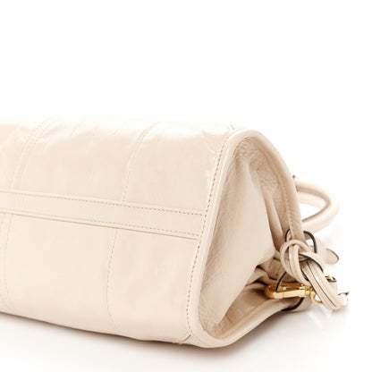 Prada Glossy Calfskin Triangle Medium Bonnie Shoulder Bag Travertine 10 of 10