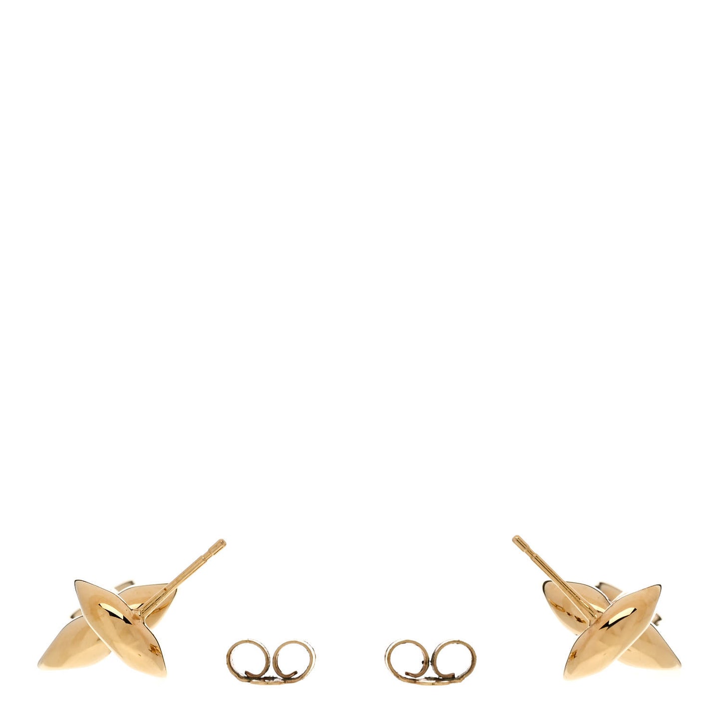 Metal LV Edge Double Hoop Earrings Gold