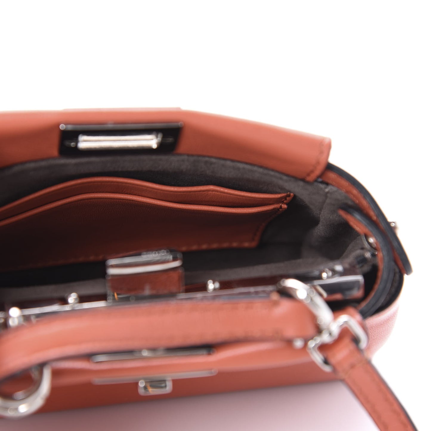 Shiny Nappa Micro Peekaboo Iconic Satchel Rosso Pimento