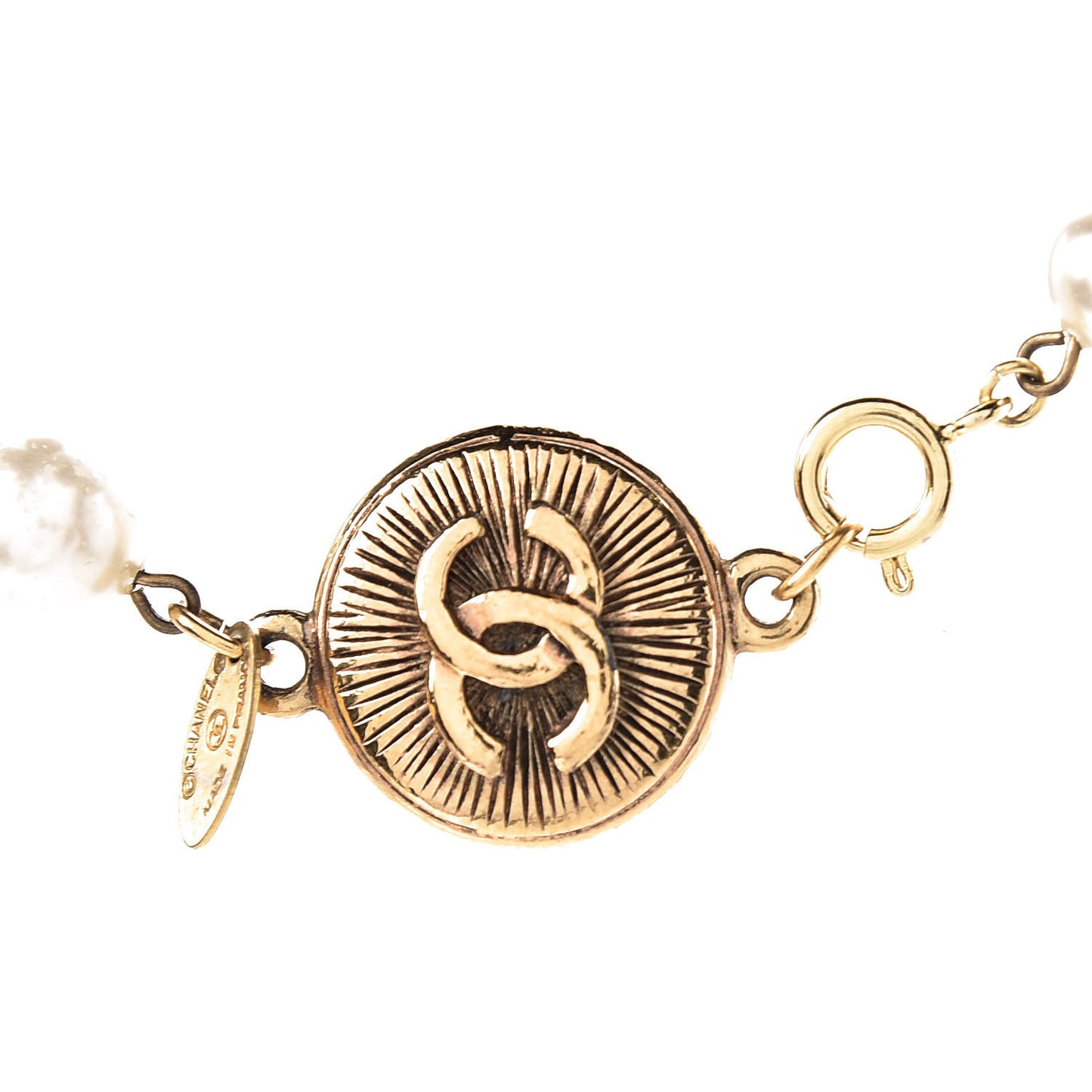 Pearl CC Short Necklace Gold