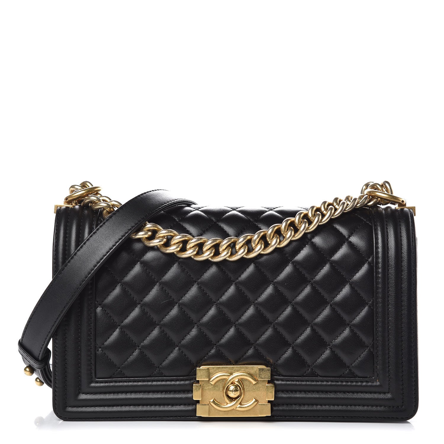 Chanel Lambskin Quilted Medium Boy Flap Black 1 of 13