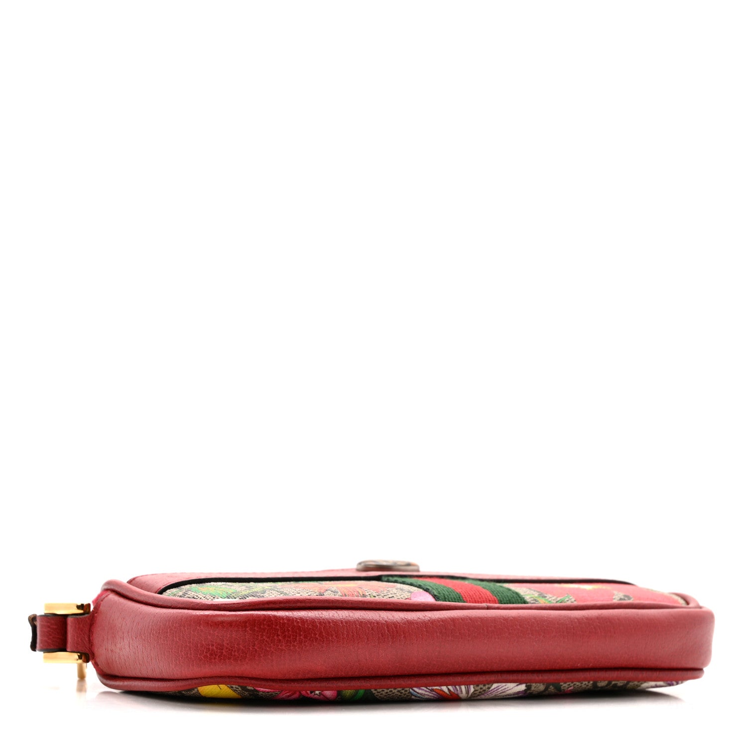 Gucci GG Supreme Monogram Flora Web Ophidia Wristlet Bag Red 4 of 8
