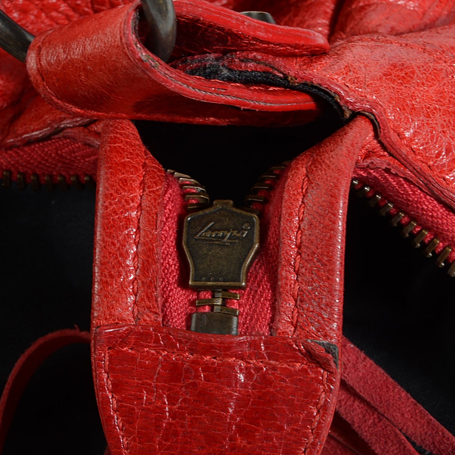 Chevre Classic Hardware Day Hobo Rouge Vermillon