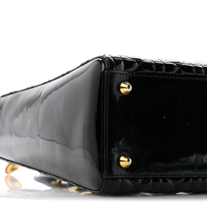 Christian Dior Patent Cannage Large Lady Dior Black 9 of 13