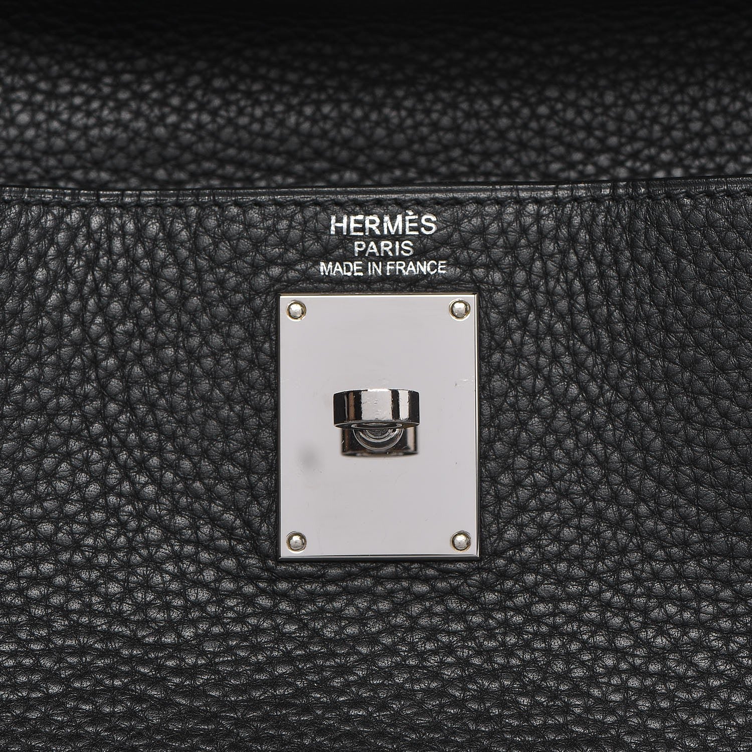 Hermes Taurillon Clemence Shoulder Kelly 40 Black 11 of 29