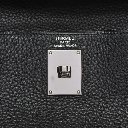 Hermes Taurillon Clemence Shoulder Kelly 40 Black 11 of 29