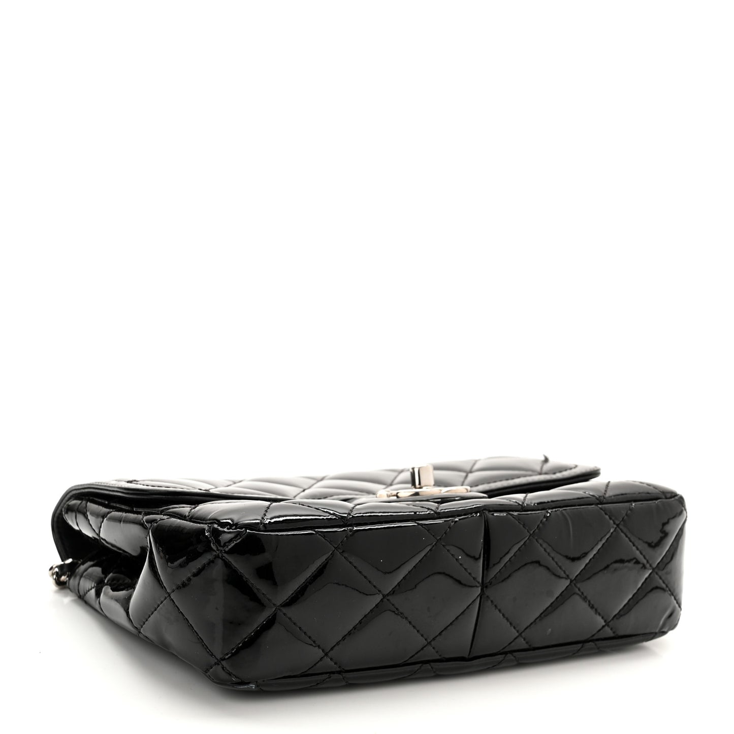 Patent Quilted Small Coco Shine Flap Black