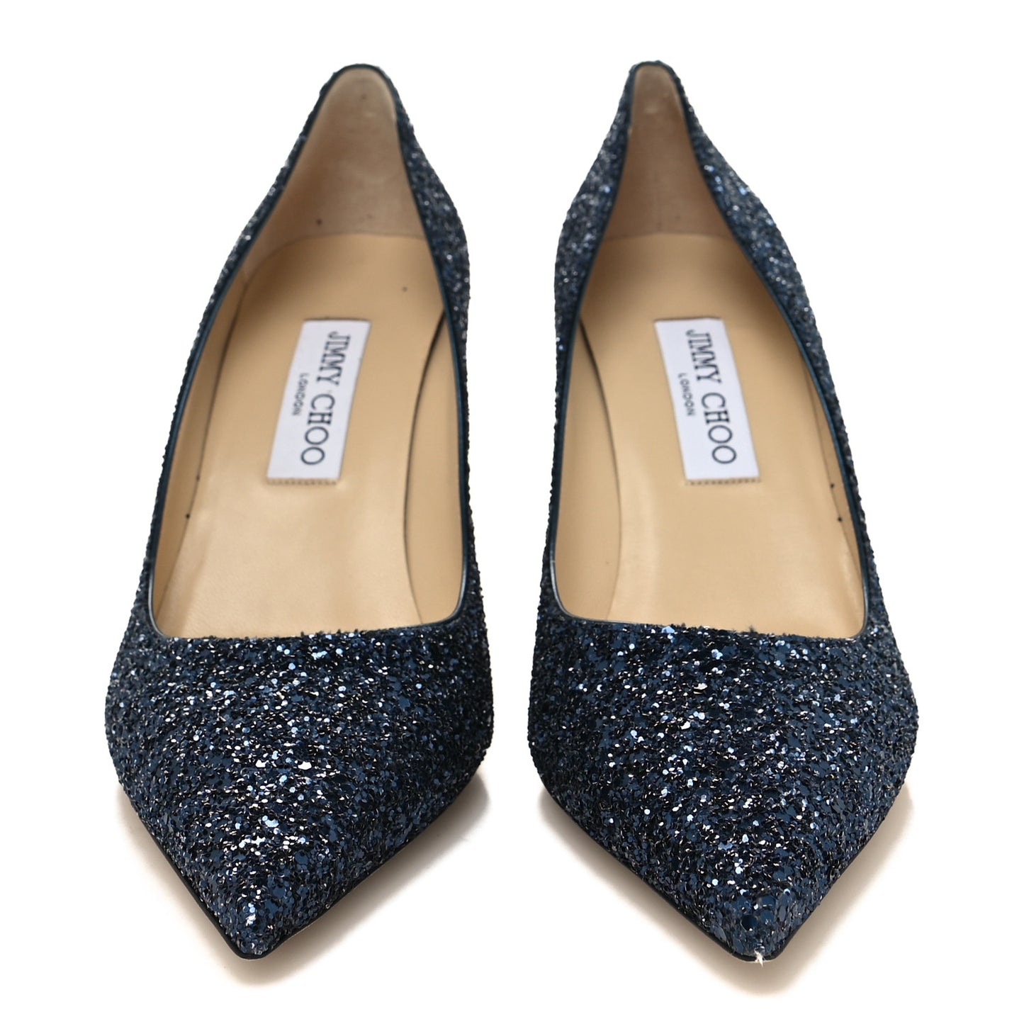 Coarse Glitter Fabric Agnes 85 Pumps 40 Navy