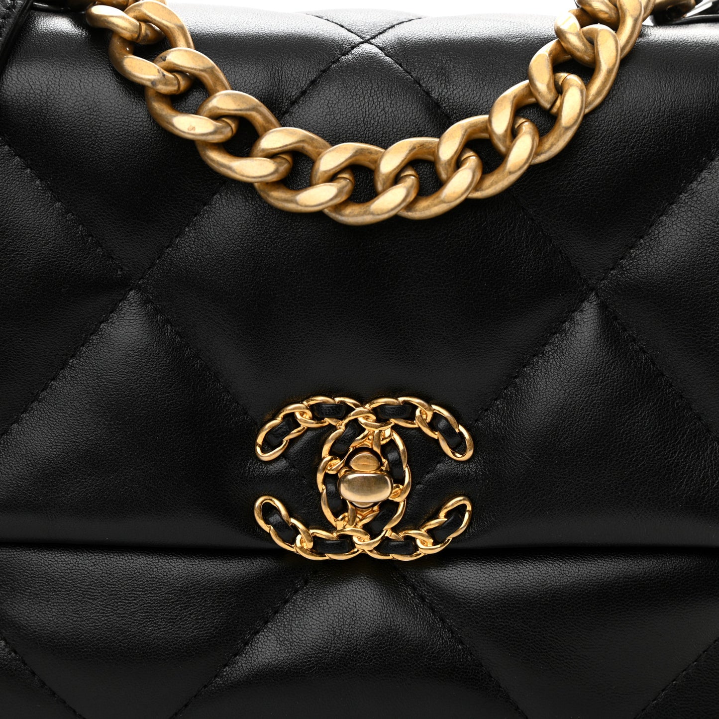 Lambskin Quilted Medium Chanel 19 Flap Black