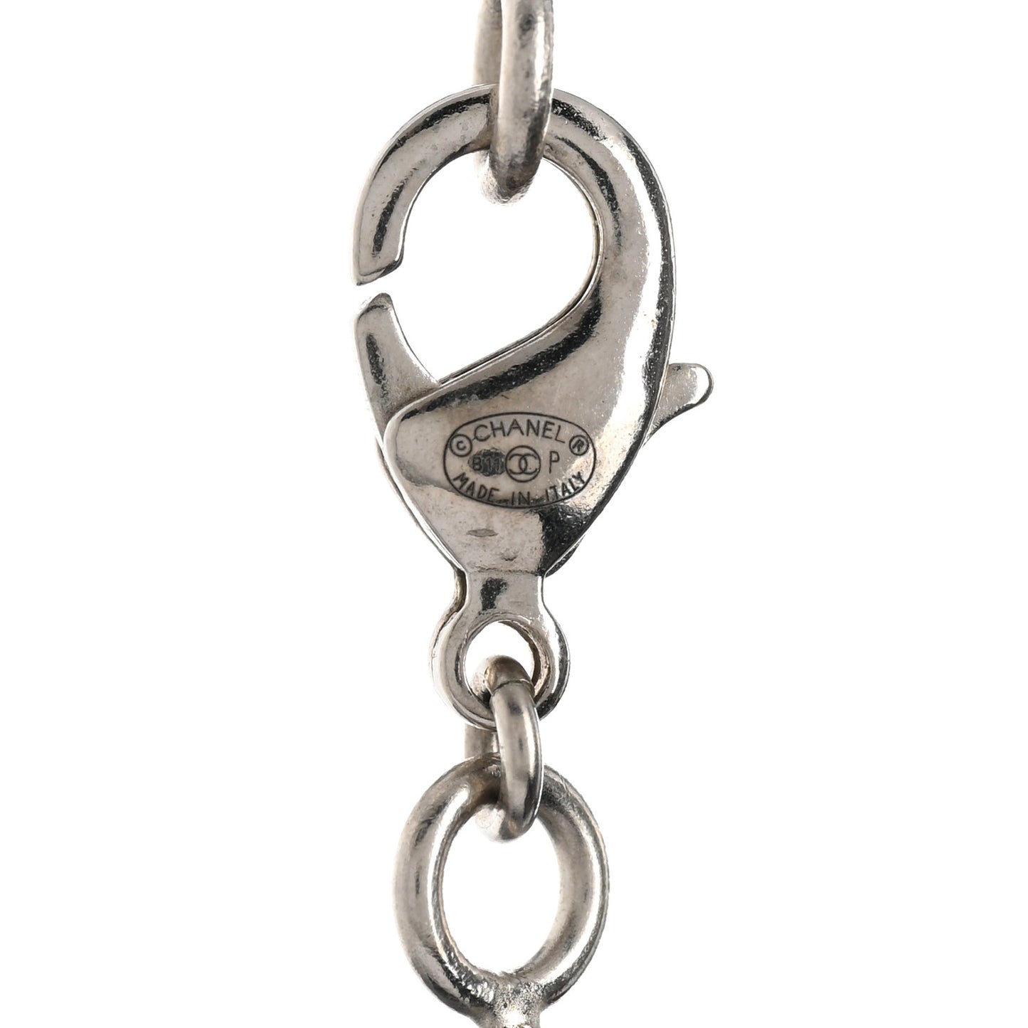 Baguette Crystal CC Necklace Silver