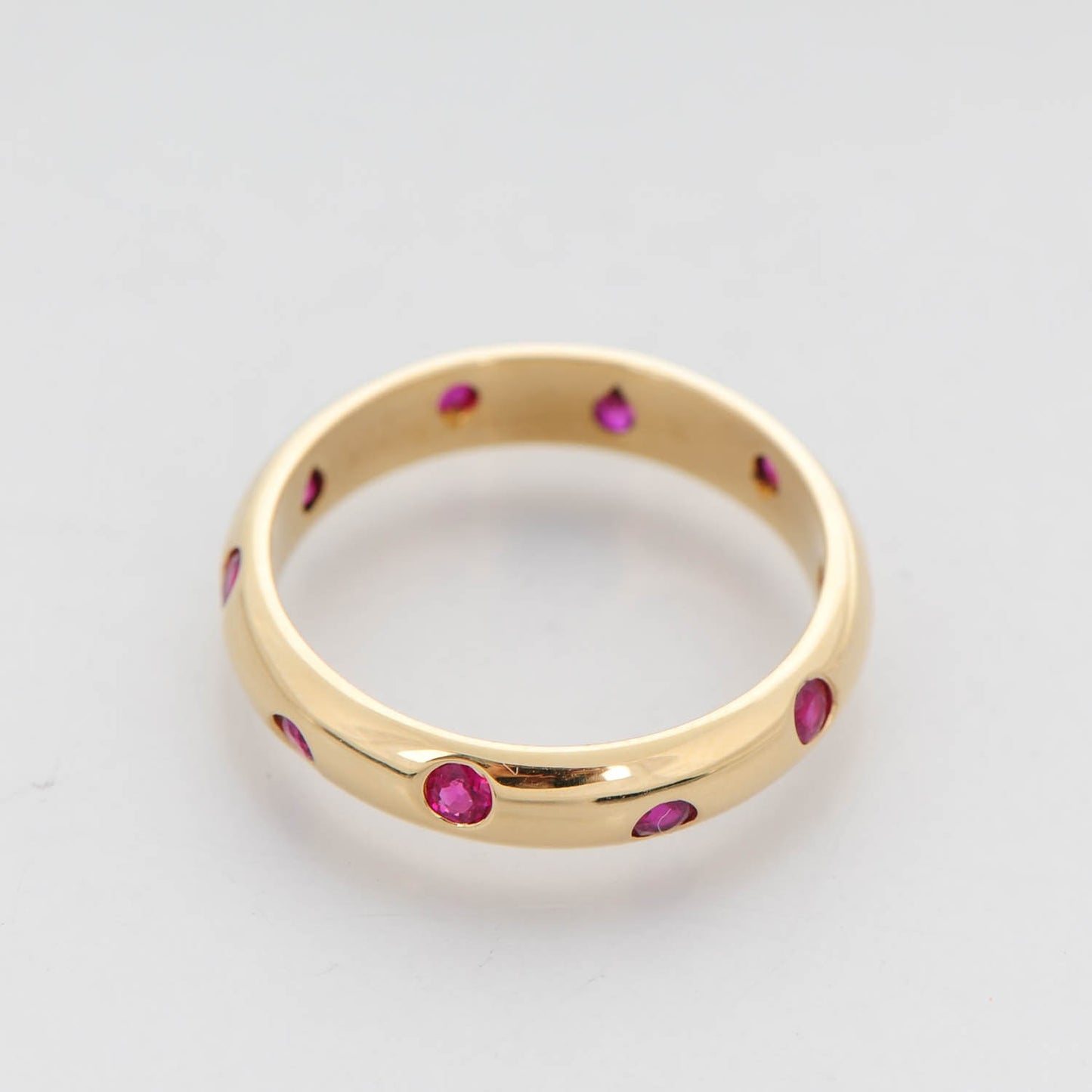 18K Yellow Gold Ruby Etoile Band Ring 7