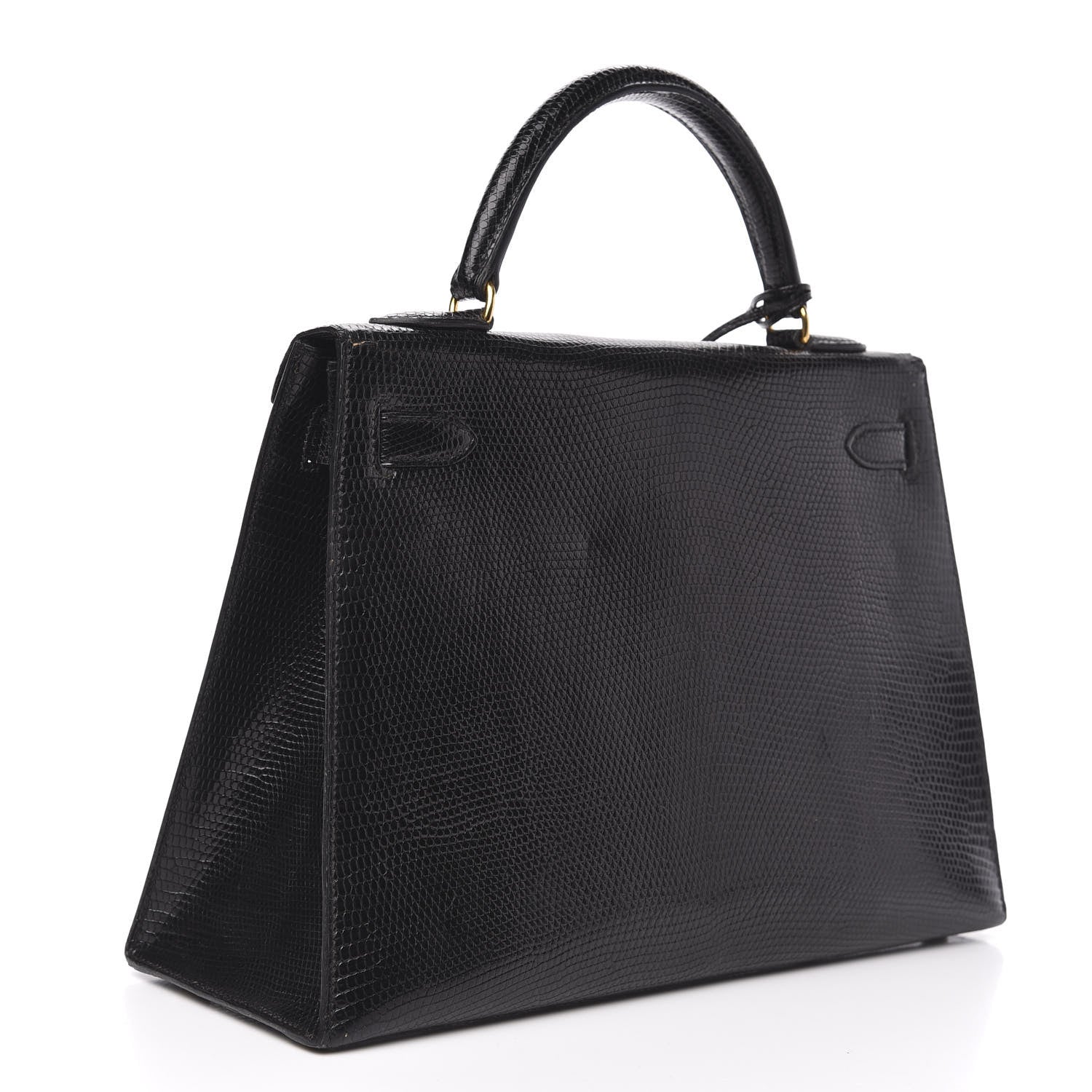 Hermes Lizard Kelly Sellier 32 Black 3 of 35