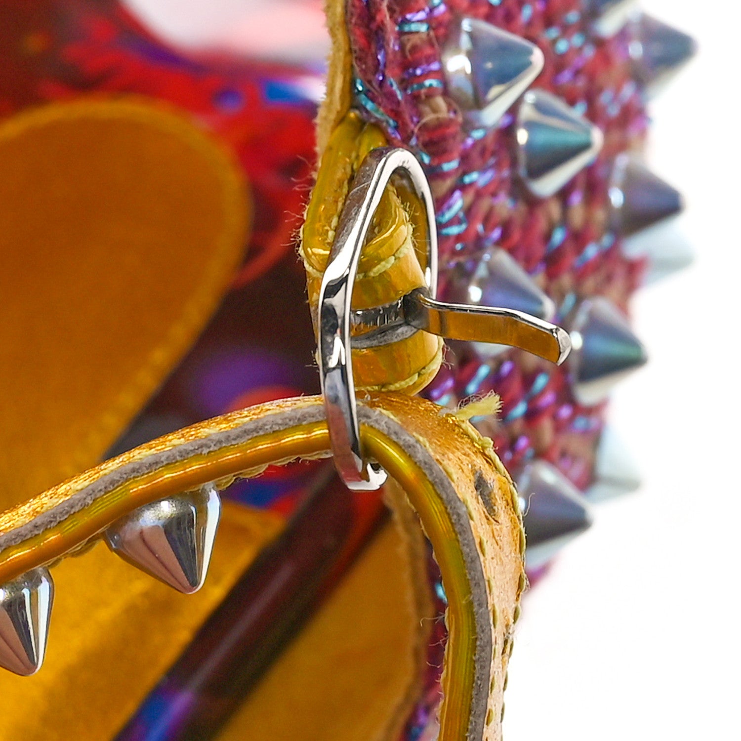 Christian Louboutin Nappa Lame Madmonica 120 Wedge Sandals 37 Lin Yellow Multicolor 10 of 10