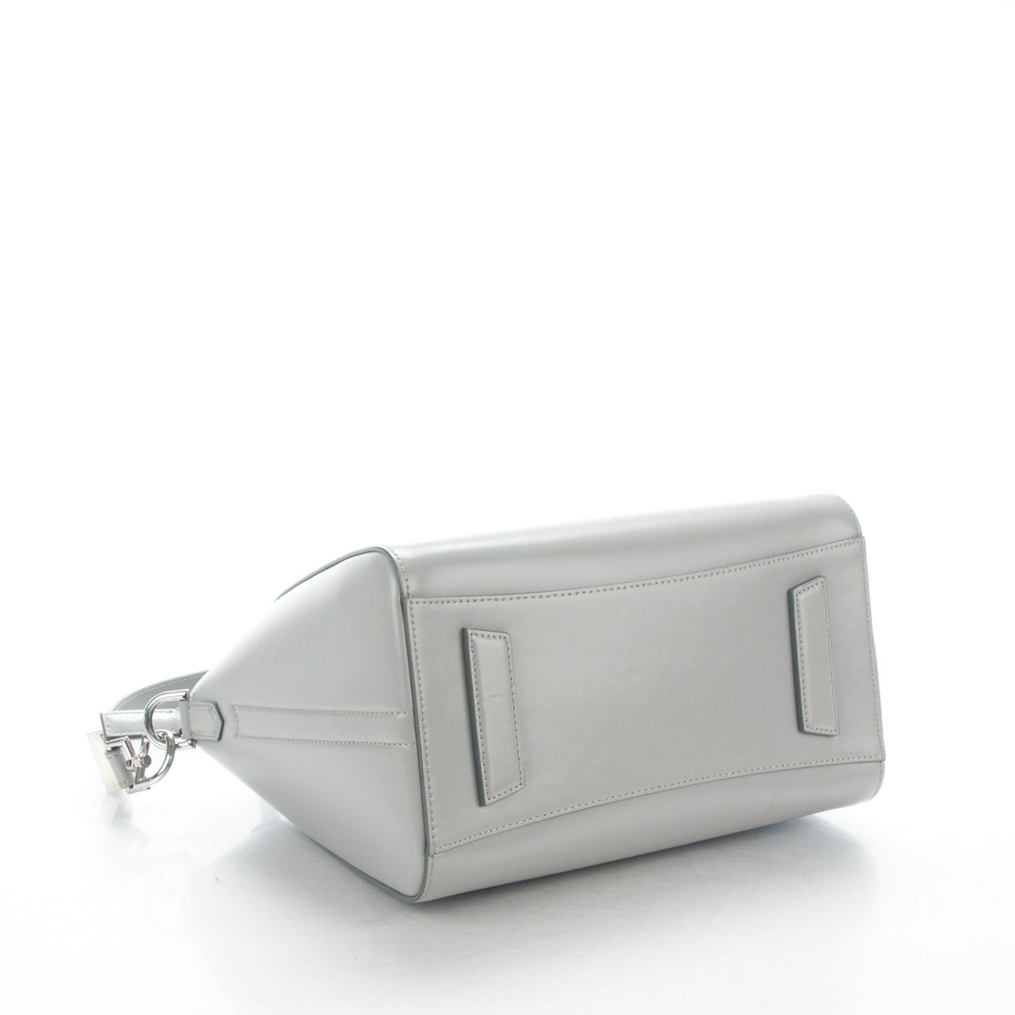 Shiny Lord Calfskin Small Antigona Pearl Grey