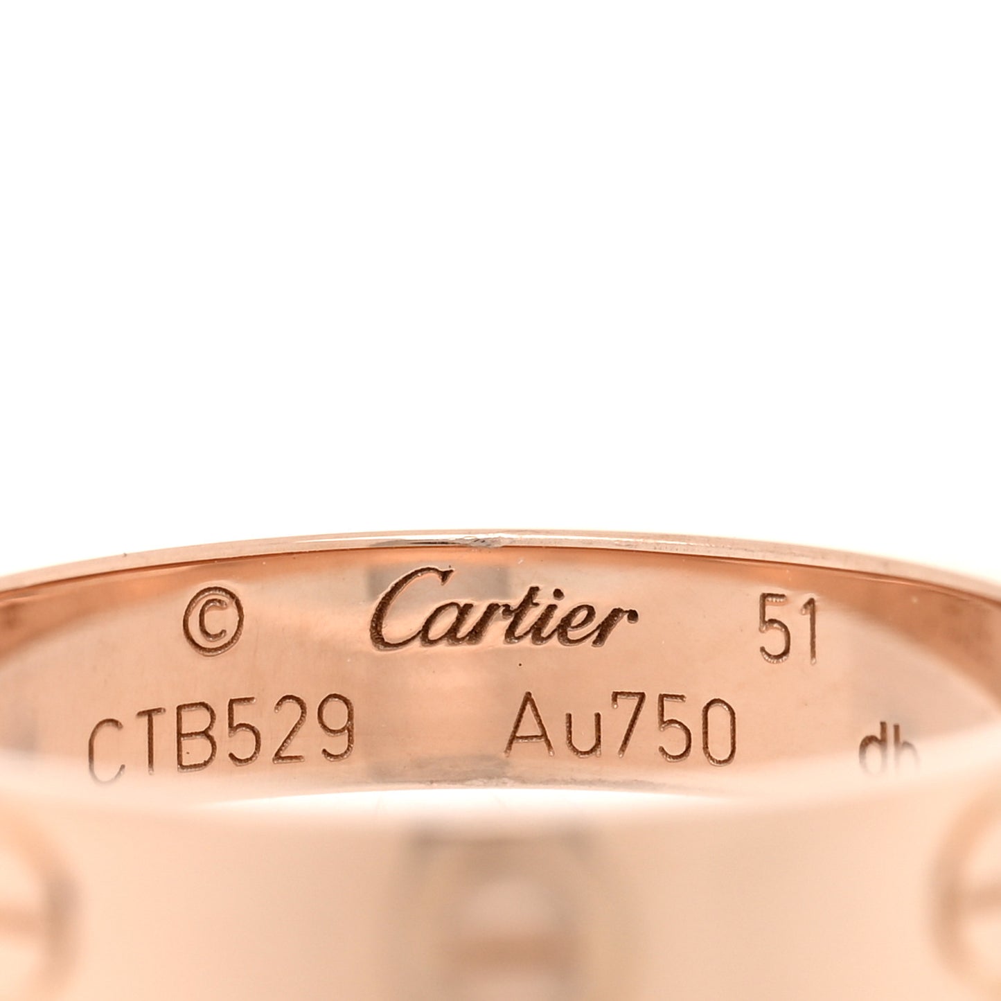 18K Pink Gold 3.5mm LOVE Wedding Band Ring 51 5.75