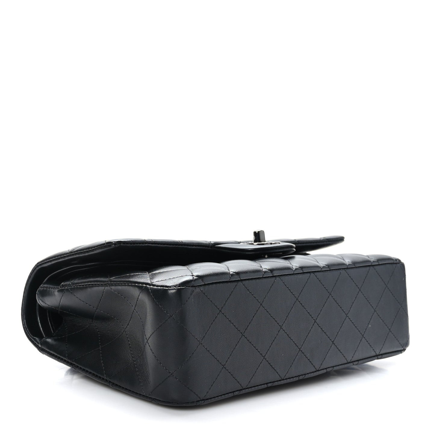 Lambskin Quilted Medium Double Flap So Black